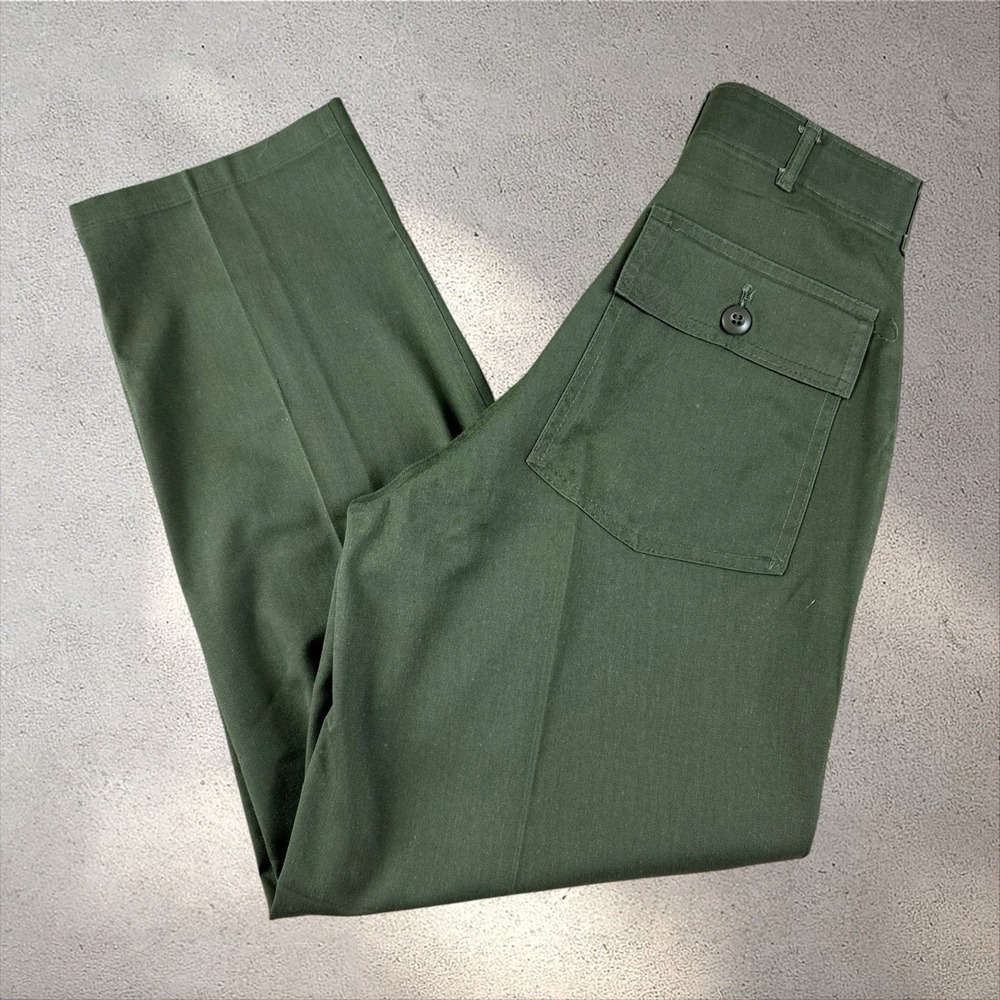 Vintage 70s 80s US Army OG-507 Fatigue Pants Measure Sz 26x28 Utility Trousers